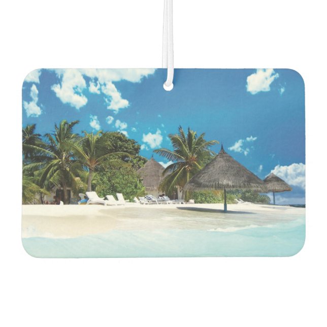 Exotic Beach  Car Air Freshener (Front)
