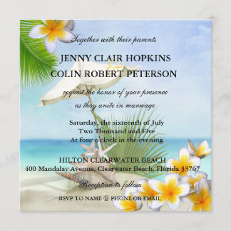 Exotic Beach Custom Wedding Invitation
