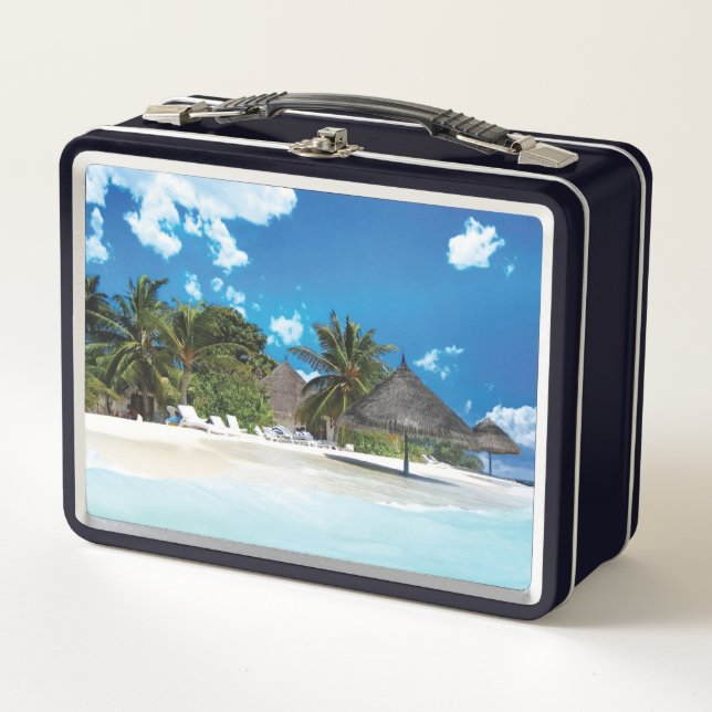 Exotic Beach  Metal Lunch Box (Front)