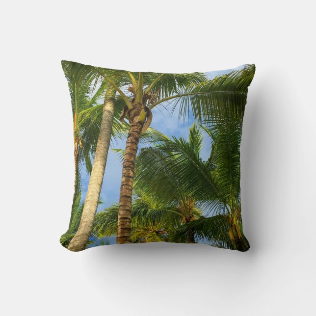 Exotic Beach Palm Trees Cushion (Front)