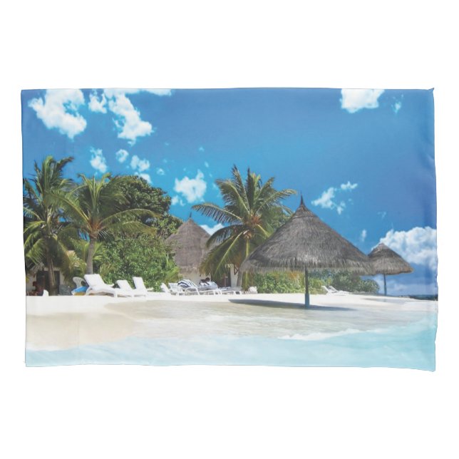 Exotic Beach  Pillowcase (Front)