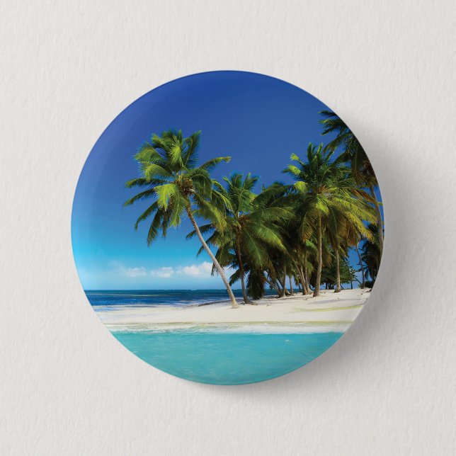 Exotic beach throw pillow 6 cm round badge (Front)