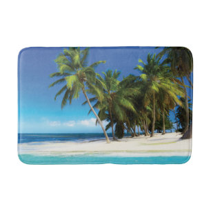 Exotic beach throw pillow bath mat