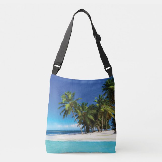 Exotic beach throw pillow crossbody bag (Front)