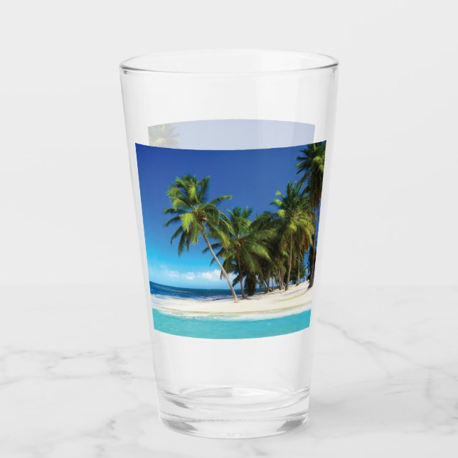 Exotic beach throw pillow glass (Front)