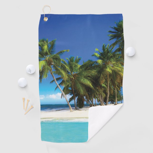 Exotic beach throw pillow golf towel (InSitu)