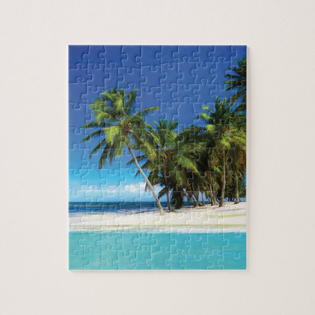Exotic beach throw pillow jigsaw puzzle (Vertical)