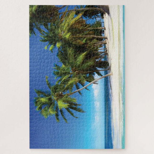 Exotic beach throw pillow jigsaw puzzle (Vertical)