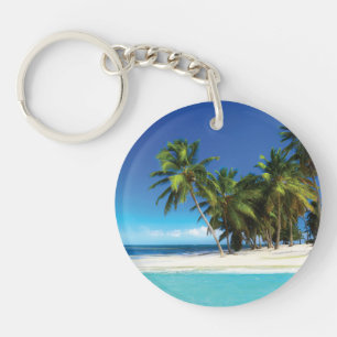 Exotic beach throw pillow key ring