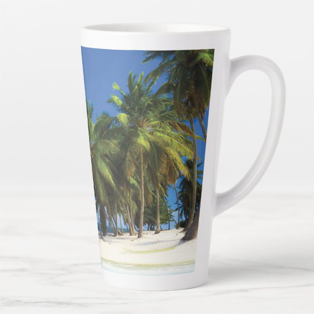 Exotic beach throw pillow latte mug (Right)