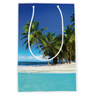 Exotic beach throw pillow medium gift bag