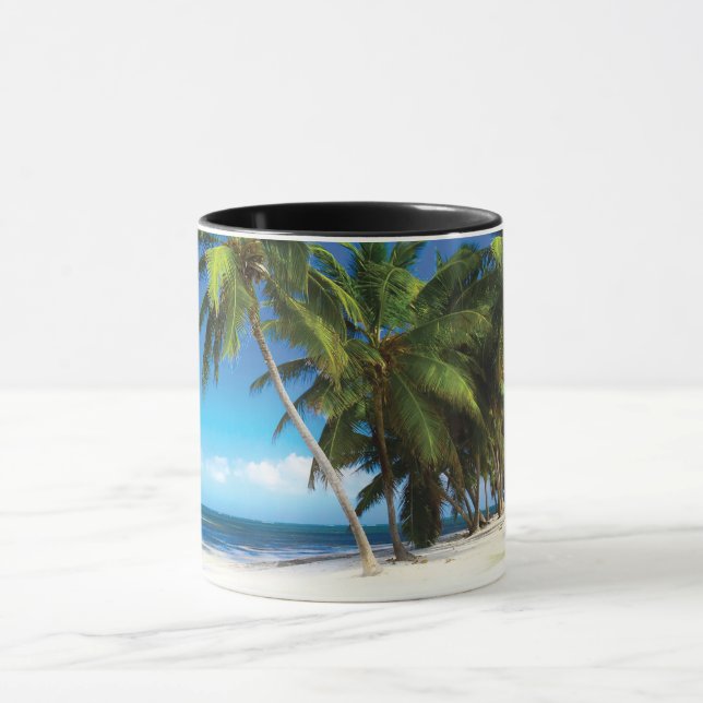 Exotic beach throw pillow mug (Center)