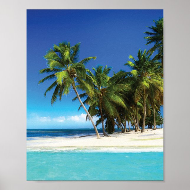 Exotic beach throw pillow poster (Front)
