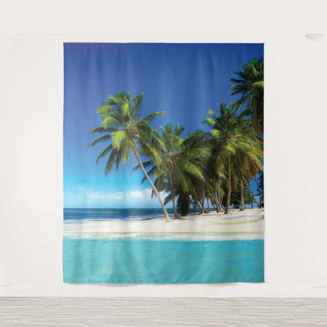 Exotic beach throw pillow tapestry (Front)