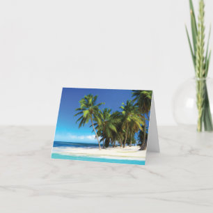 Exotic beach throw pillow thank you card