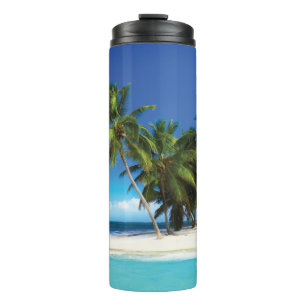 Exotic beach throw pillow thermal tumbler
