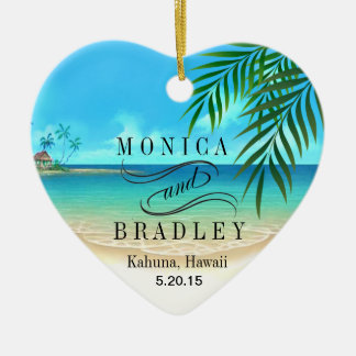 Exotic Beach Tropical Destination Wedding Ceramic Tree Decoration
