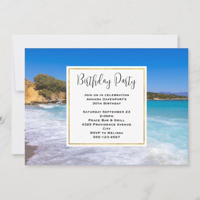 Exotic Beach Tropical Island Paradise Birthday Invitation (Front)