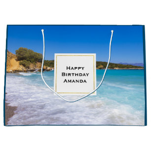  Exotic Beach Tropical Island Paradise Birthday Large Gift Bag