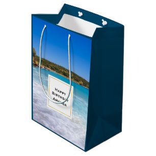  Exotic Beach Tropical Island Paradise Birthday Medium Gift Bag