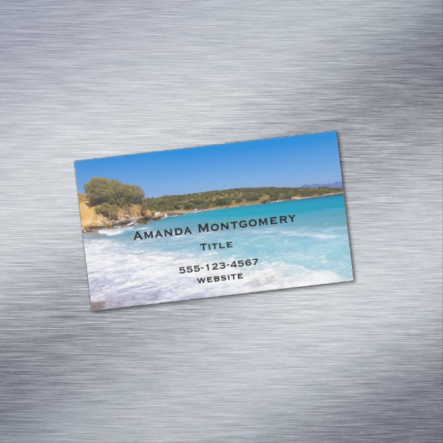 Exotic Beach Tropical Island Paradise Magnetic Business Card (In Situ)