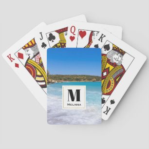 Exotic Beach Tropical Island Paradise Monogram Playing Cards