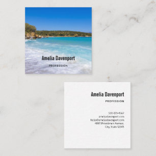 Exotic Beach Tropical Island Paradise Square Business Card