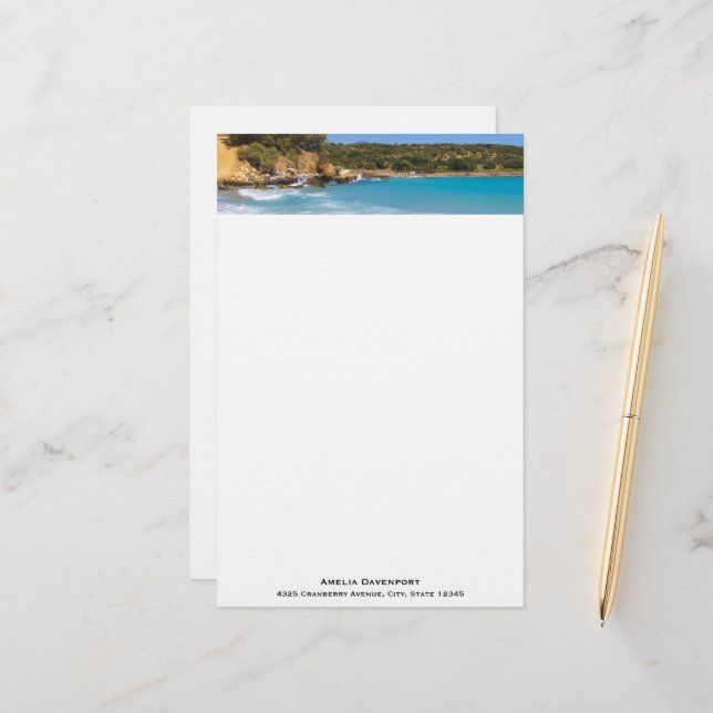 Exotic Beach Tropical Island Paradise Stationery (Front/Back In Situ)