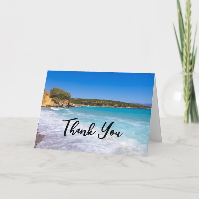 Exotic Beach Tropical Island Paradise Thank You Card (Front)