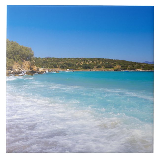 Exotic Beach Tropical Island Paradise Tile (Front)