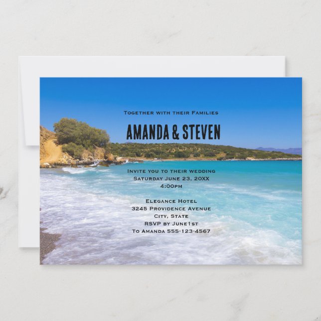 Exotic Beach Tropical Island Paradise Wedding Invitation (Front)