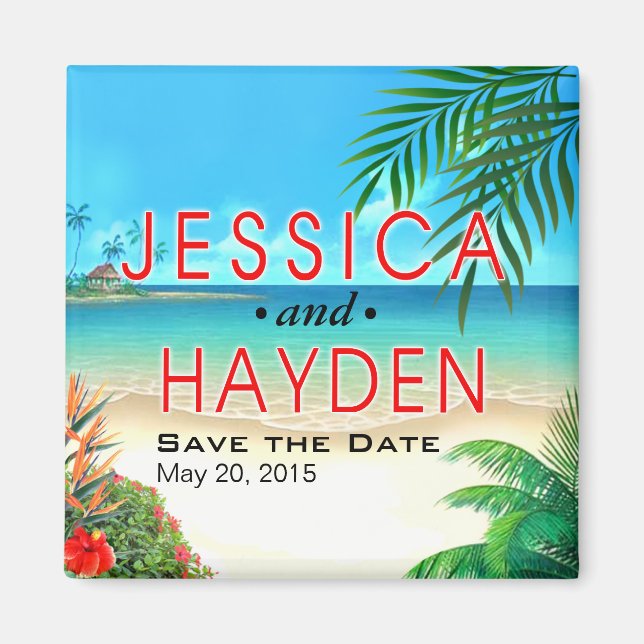 Exotic Beach Tropical Party Luau Magnet (Front)