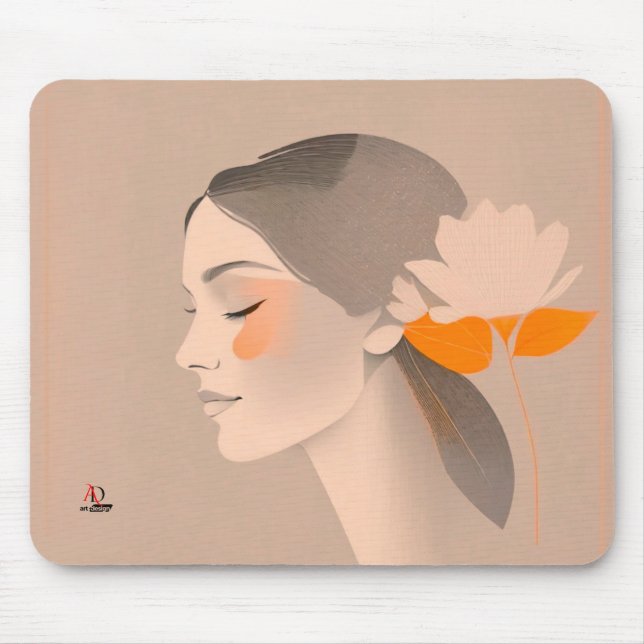 Exotic beauty - Colorful pencil portrait Mouse Mat (Front)