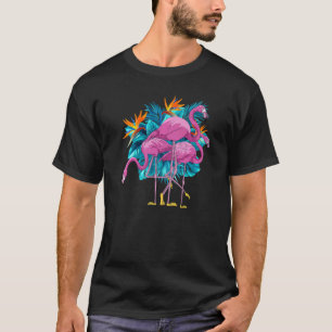 Exotic Bird Animal Lover Wildlife Tropical Pink Fl T-Shirt