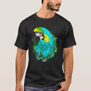 Exotic Bird Jungle Animal  Tropical Leaves Macaw P T-Shirt