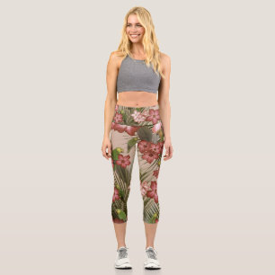 Exotic Bird Paradise 4 #art #tropical Capri Leggings