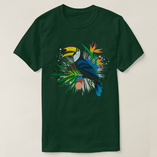 Exotic Bird Retro Toucan T-Shirt (Design Front)