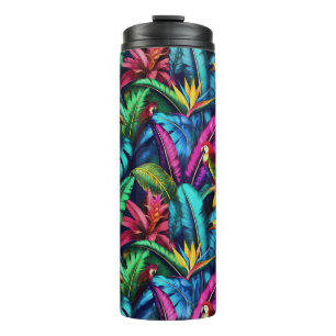 Exotic Birds Jungle Dreams Seamless Surface Patter Thermal Tumbler