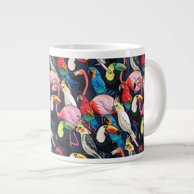 Exotic birds large coffee mug (Front Right)