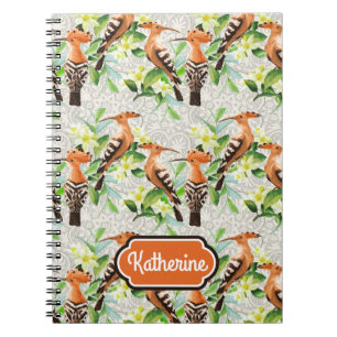 Exotic Birds On Lace Add Your Name Notebook