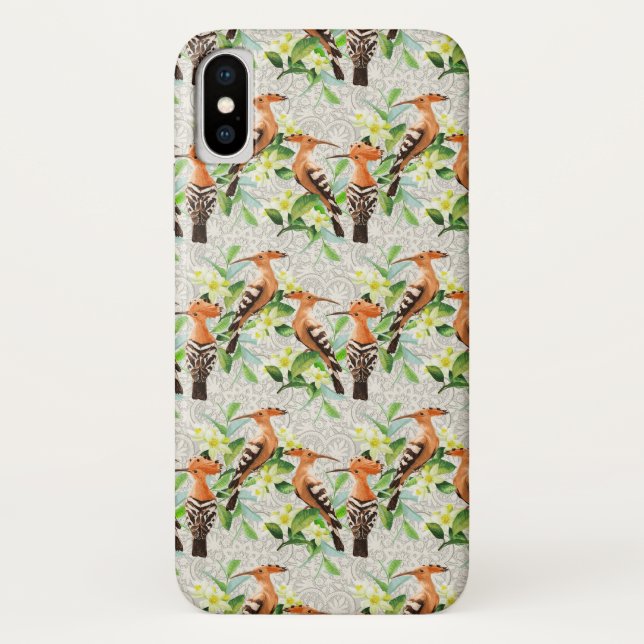 Exotic Birds On Lace Case-Mate iPhone Case (Back)