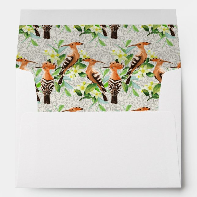 Exotic Birds On Lace Envelope (Back (Bottom))