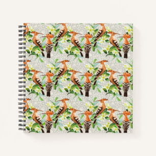 Exotic Birds On Lace Notebook