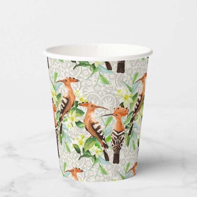 Exotic Birds On Lace Paper Cups (Left)