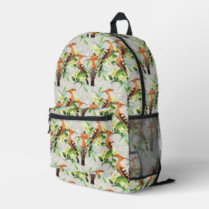 Exotic Birds On Lace Printed Backpack