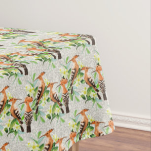 Exotic Birds On Lace Tablecloth