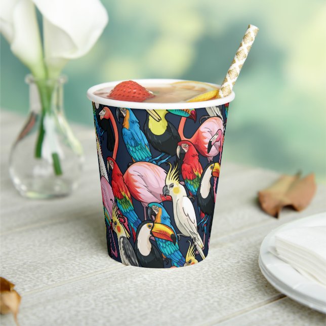 Exotic Birds Paper Cups (Insitu)