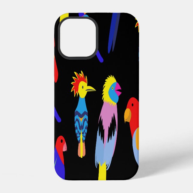 Exotic Birds Paradise Toucan Pattern iPhone Case (Back)