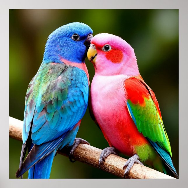 Exotic Birds ✨Perched Together  Parrots Lover Gift Poster (Front)