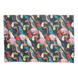 Exotic birds pillowcase